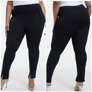 Good American Pull-On Slit Hem Slim Fit Scuba Pants